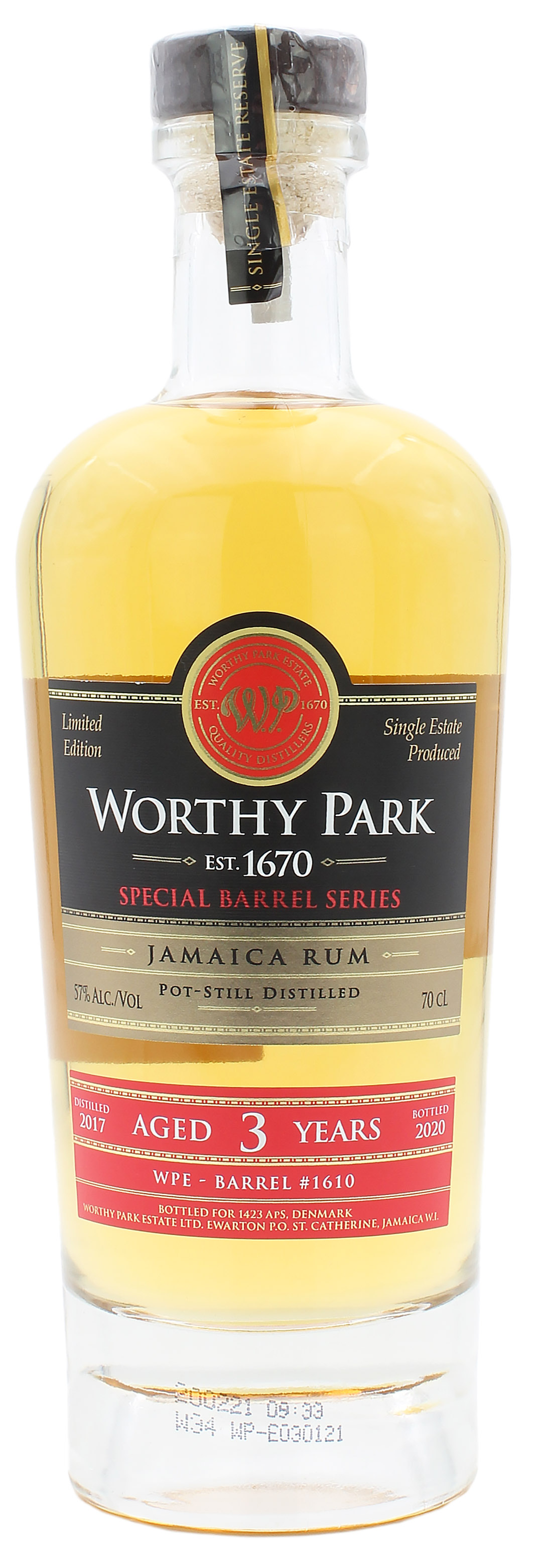 Worthy Park St. Catherine Estate 3 Jahre 2017/2020 Jamaica Rum 57.0% 0,7l