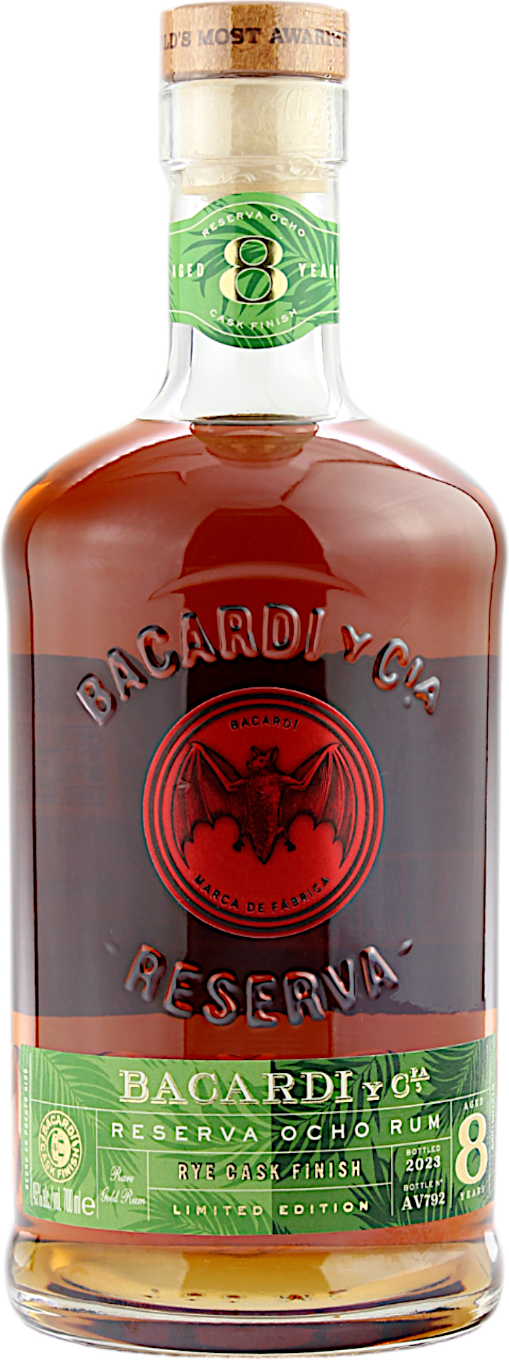 Bacardi 8 Jahre Reserva Ocho Rye Cask Finish 45.0% 0,7l