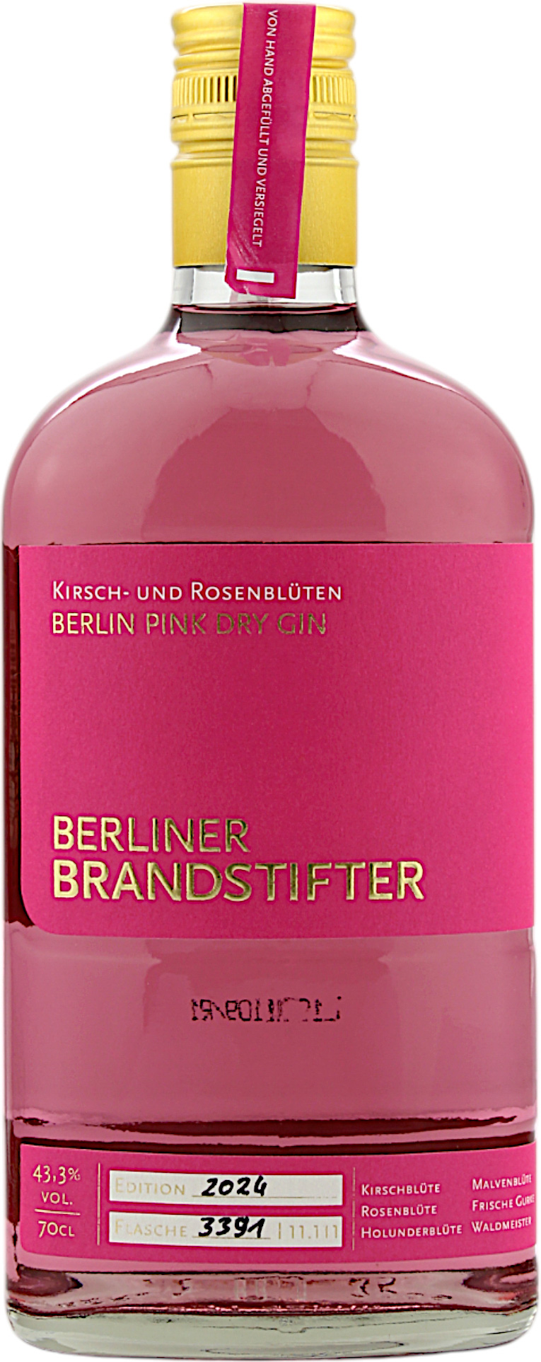 Berliner Brandstifter Pink Dry Gin 43.3% 0,7l