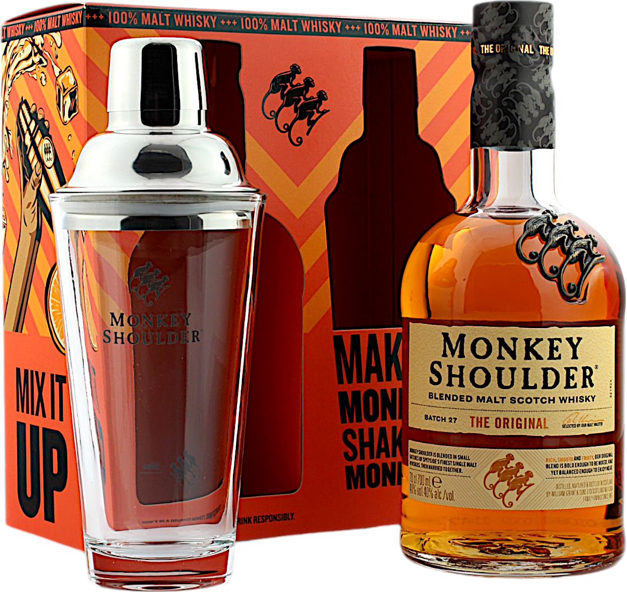 Monkey Shoulder Geschenkset mit Shaker 40.0% 0,7l