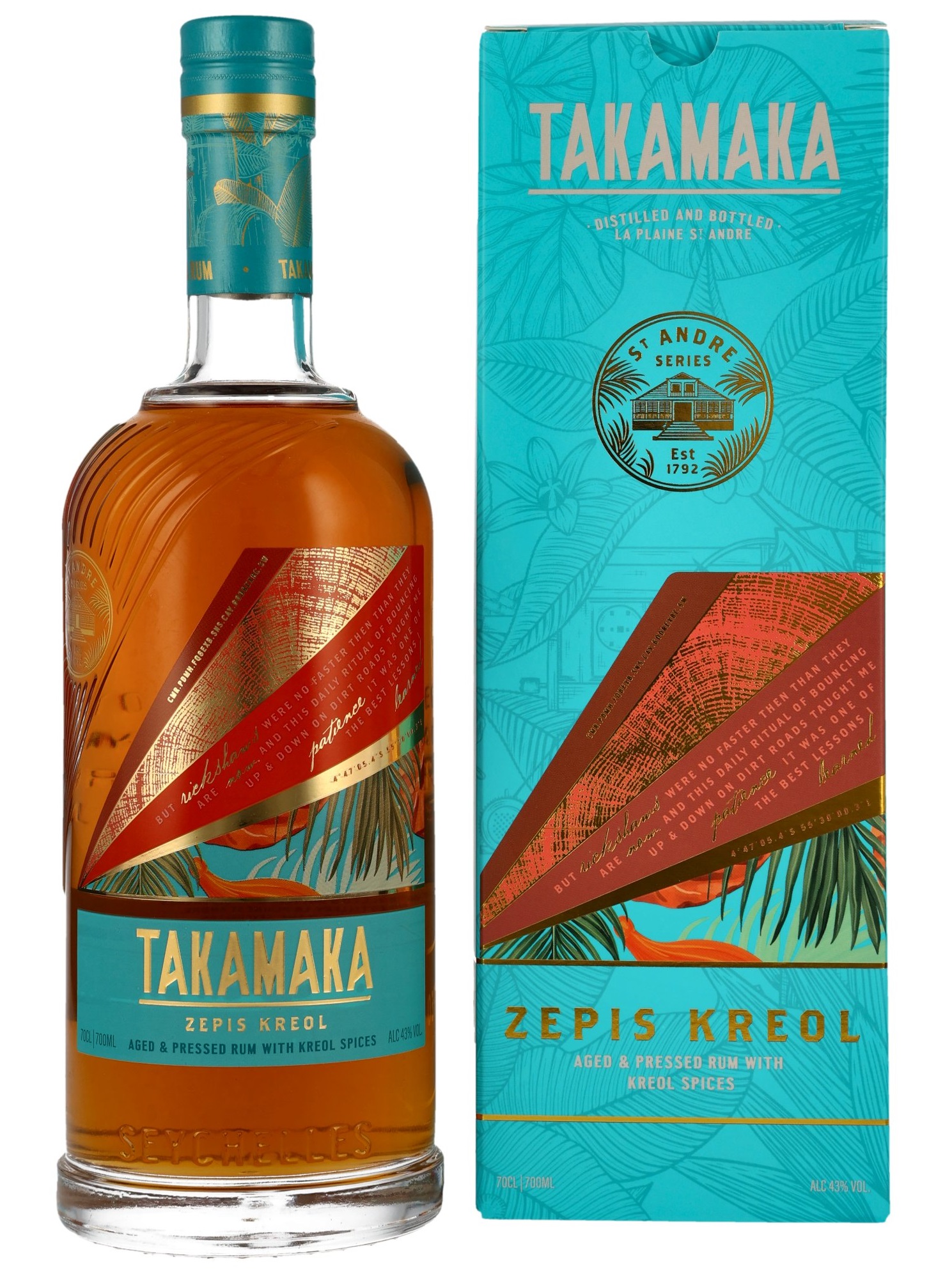 Takamaka Zepis Kreol Spiced Rum 43.0% 0,7l