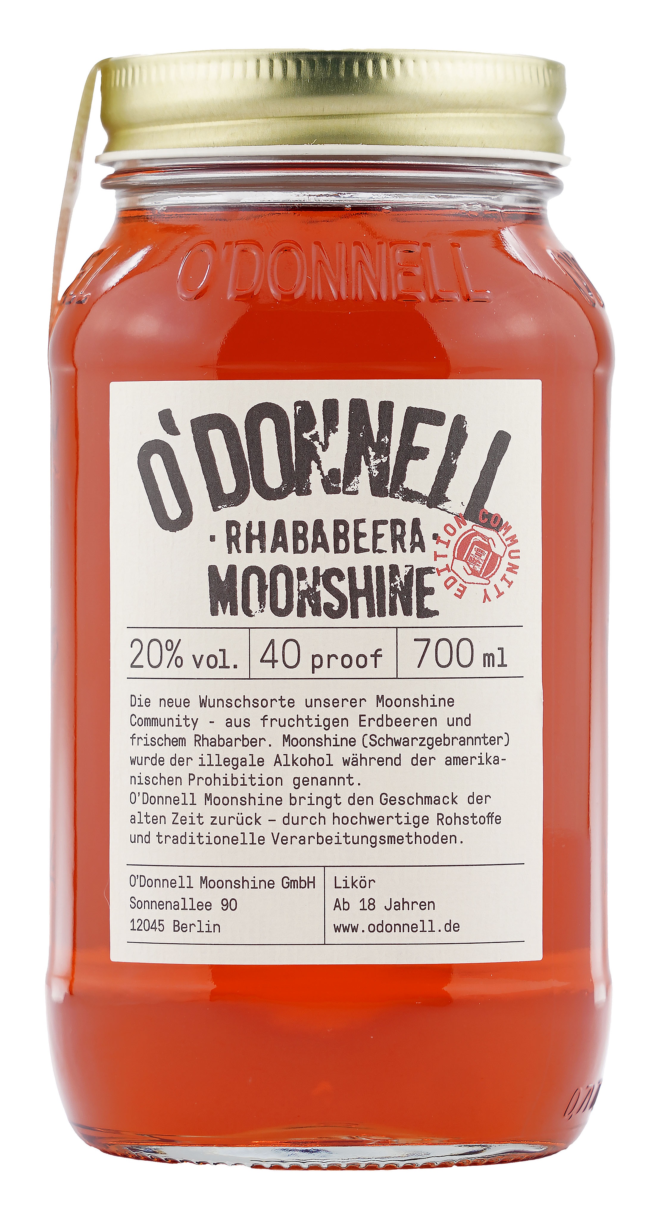 O'Donnell Moonshine Rhababeera 20.0% 0,7l