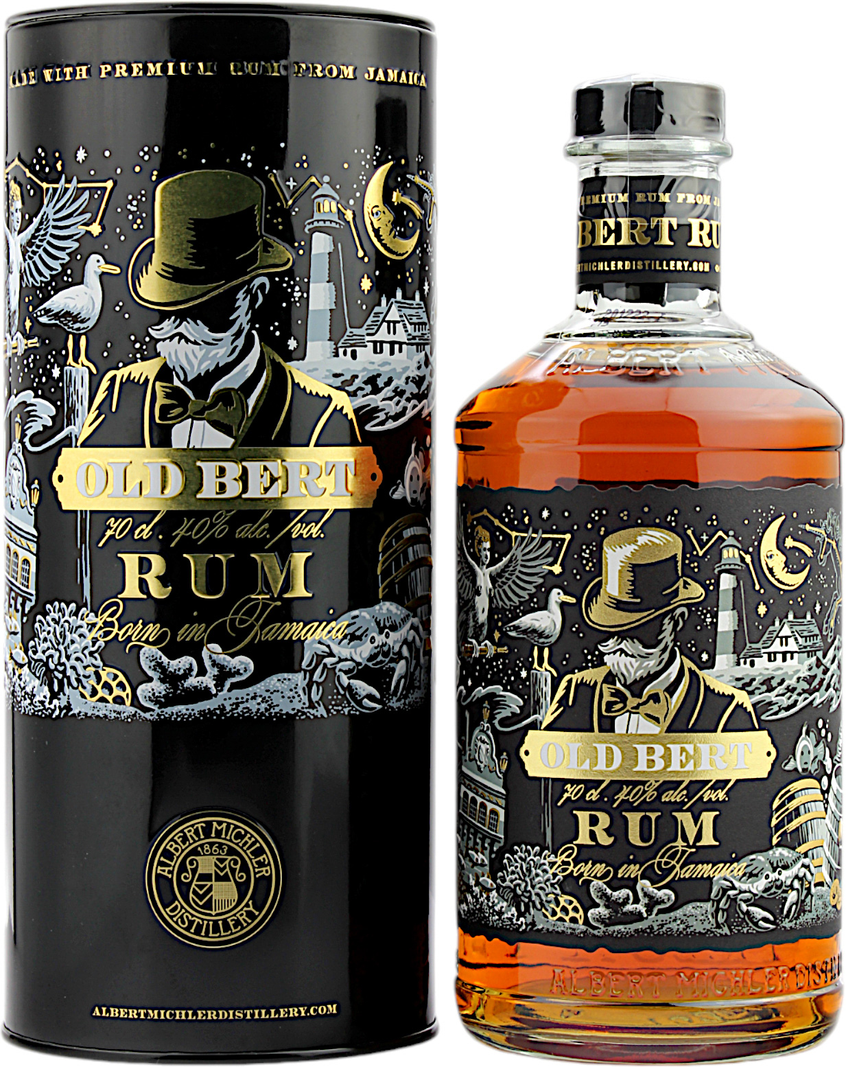 Albert Michler Old Bert Jamaican Rum in Geschenkverpackung 40.0% 0,7l