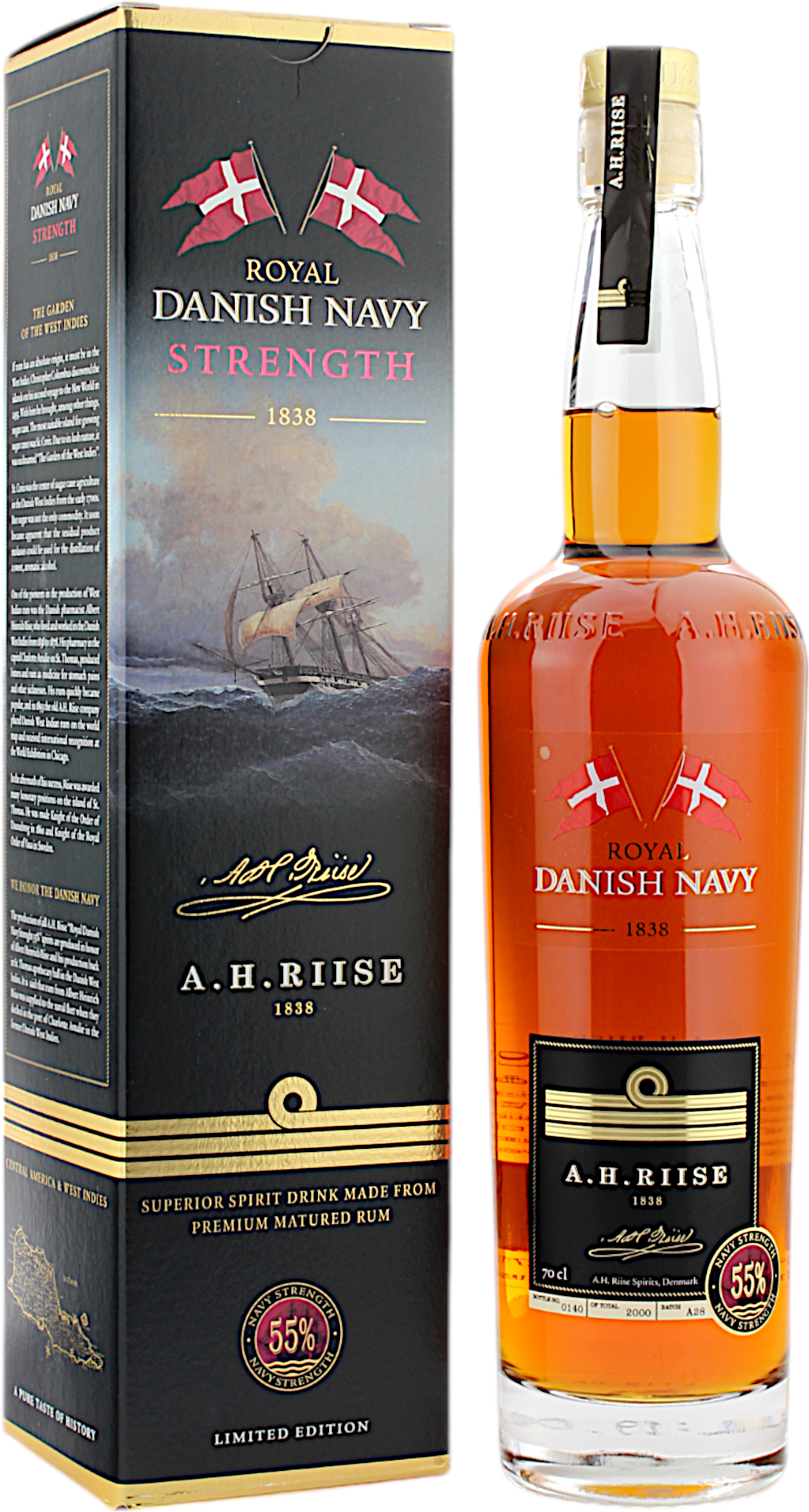 A.H. Riise Danish Navy Strength Rum 55.0% 0,7l