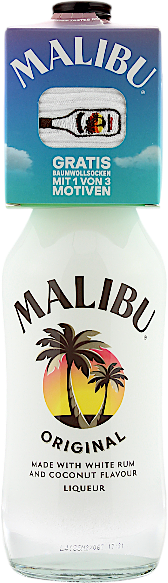 Malibu Original Geschenkset mit Gratis Socken 18.0% 0,7l