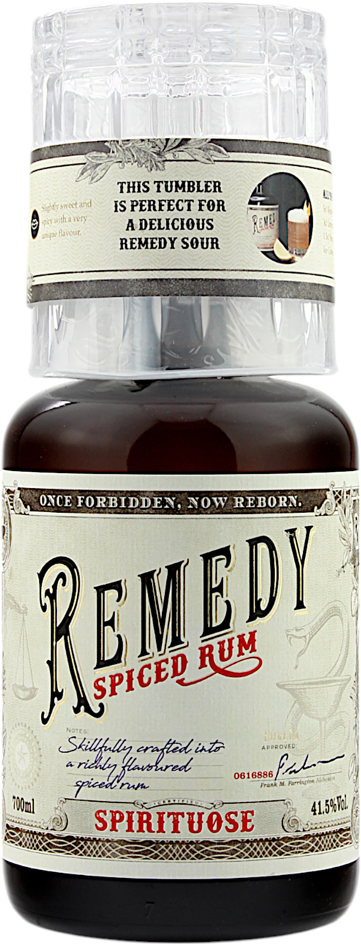 Remedy Spiced Rum Geschenkset mit Tumbler 41.5% 0,7l